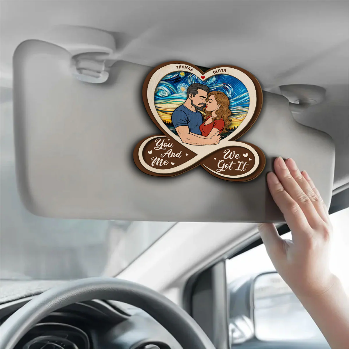 Beautiful Wife I Love You - Personalized Custom Car Visor Clip - Image 3