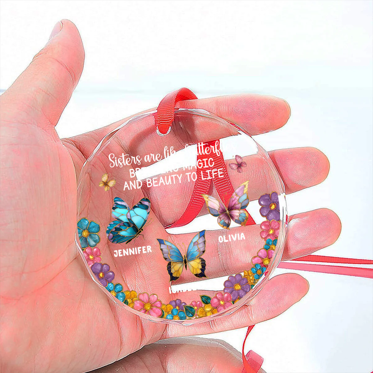Beauty And Magic - Personalized Custom Glass Ornament - Image 5