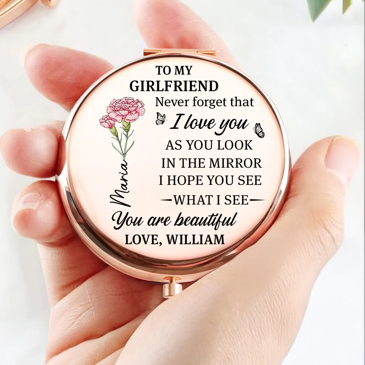 Beauty Begins With You - Personalized Custom Compact Mirror - Image 3