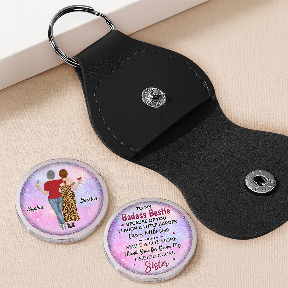 Because Of You Bestie - Personalized Custom Pocket Hug - Image 2