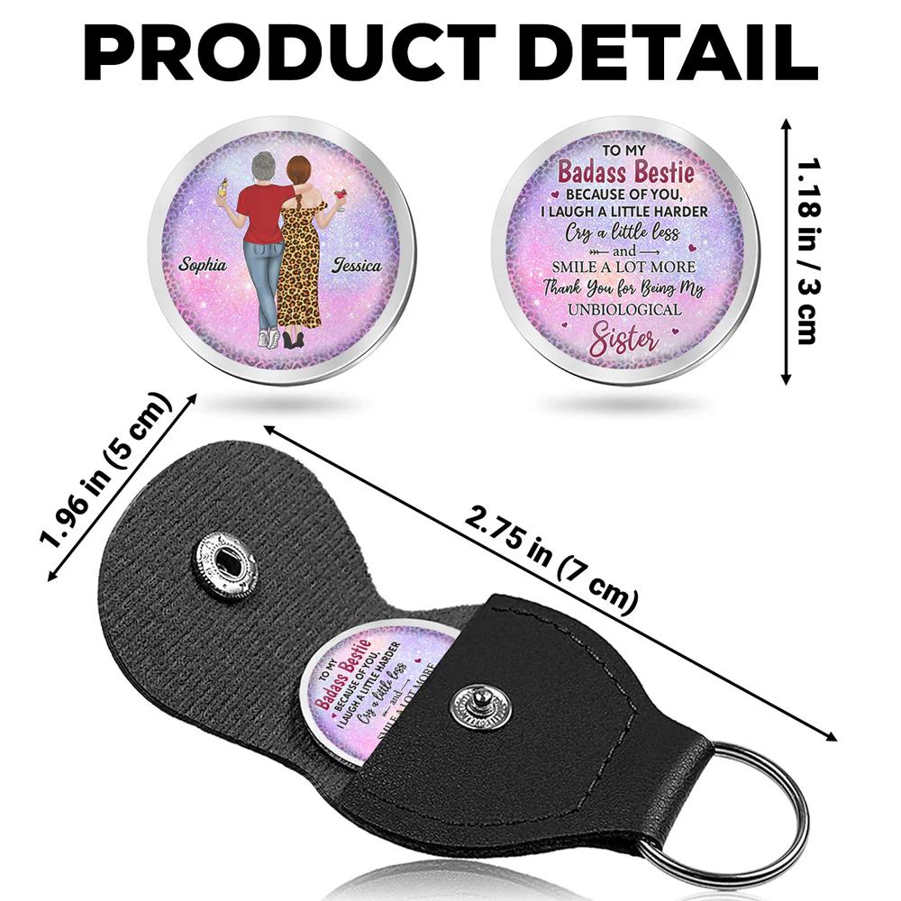 Because Of You Bestie - Personalized Custom Pocket Hug - Image 5