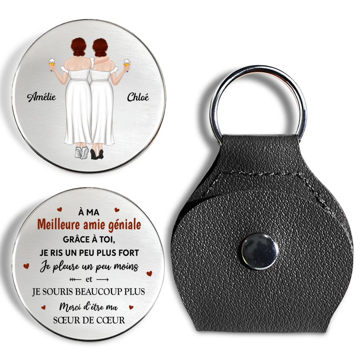 Because Of You I Laugh A Little Harder 2 French - Personalized Custom Pocket Hug - Image 7