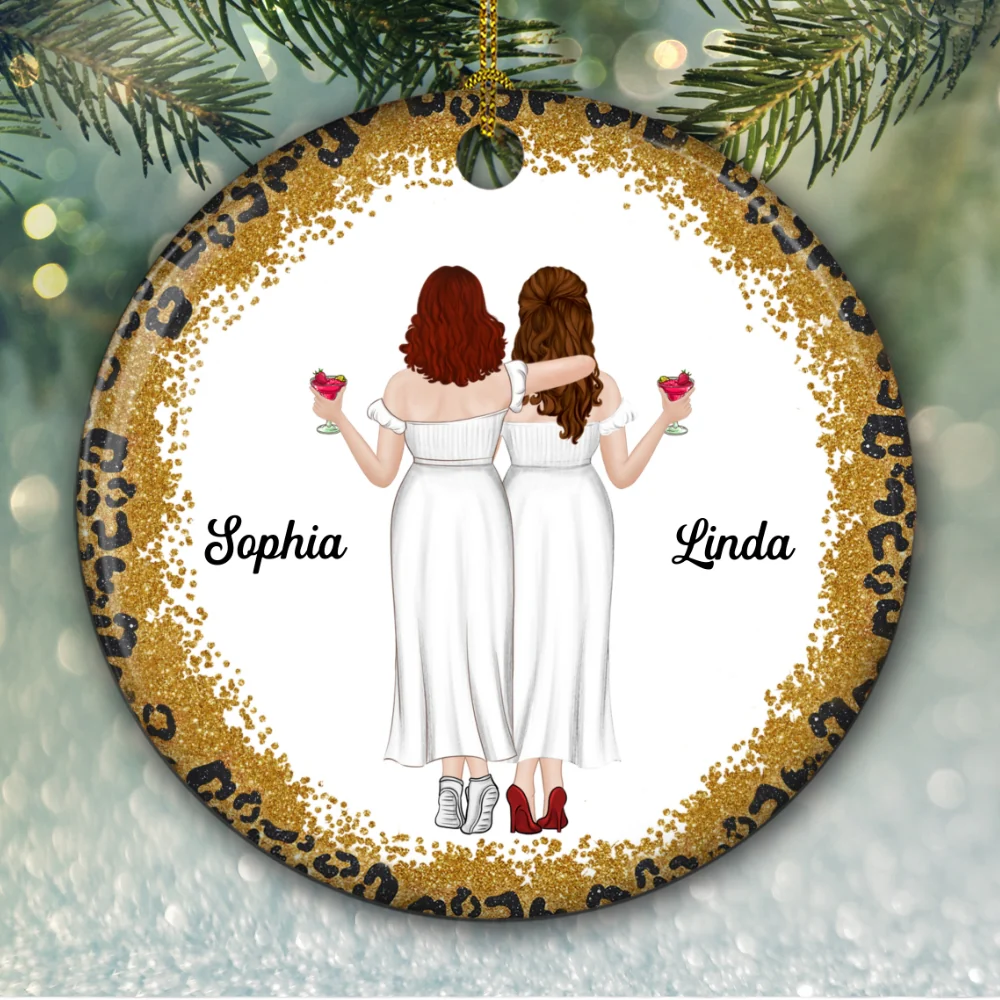 Because Of You I Laugh A Little Harder - Personalized Custom Ceramic Ornament - Image 6