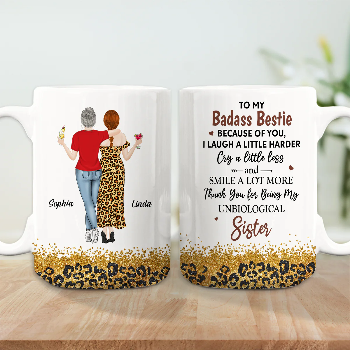 Because Of You I Laugh A Little Harder - Personalized Custom Coffee Mug - Image 8
