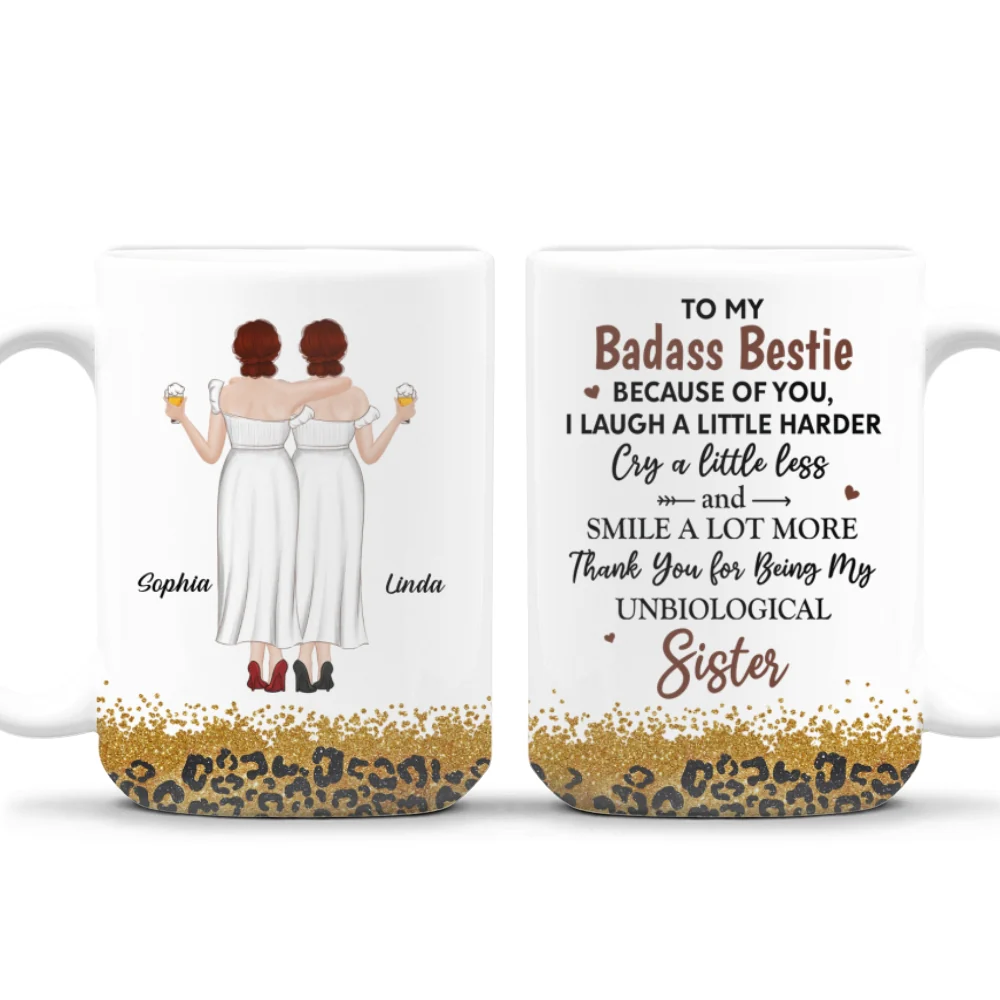 Because Of You I Laugh A Little Harder - Personalized Custom Coffee Mug - Image 9