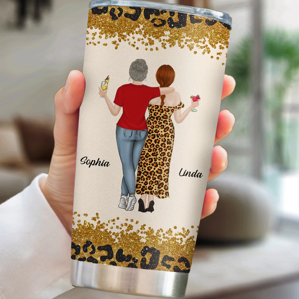 Because Of You I Laugh A Little Harder - Personalized Custom Tumbler - Image 3
