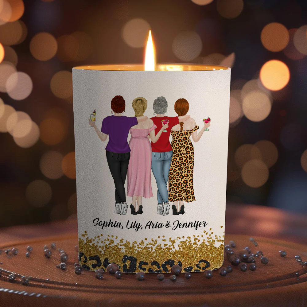 Because Of You I Laugh A Little Harder Version 2 - Personalized Custom Candle - Image 4