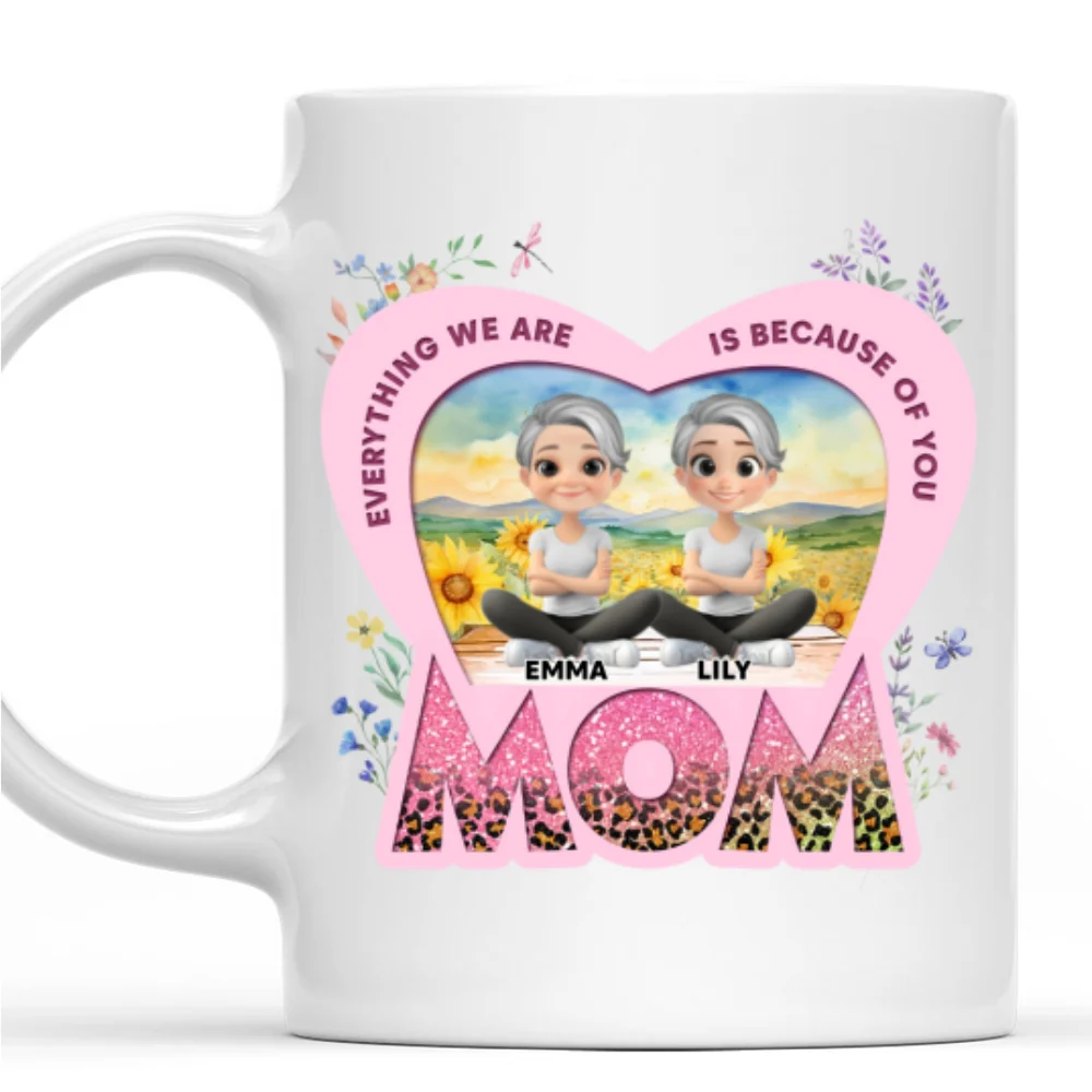 Because Of You Mom - Personalized Custom Coffee Mug - Image 6