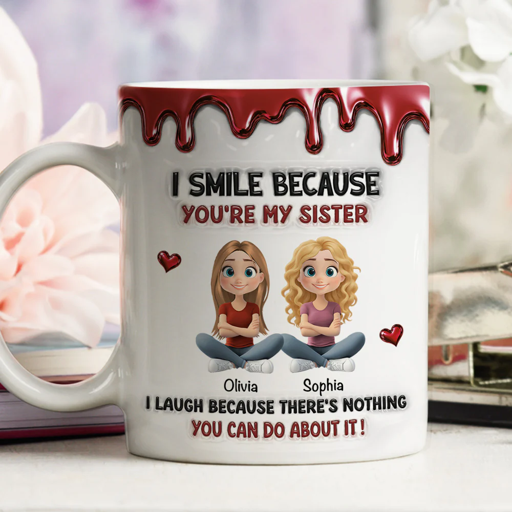 Because You Are My Brother - Personalized Custom 3D Inflated Effect Mug - Image 5