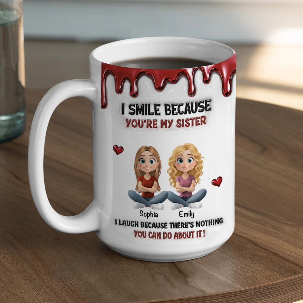 Because You Are My Brother - Personalized Custom 3D Inflated Effect Mug - Image 7