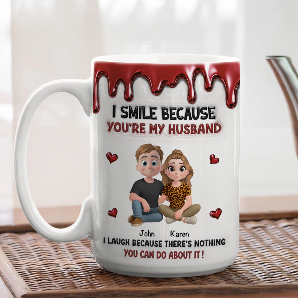 Because You Are My Wife - Personalized Custom 3D Inflated Effect Coffee Mug - Image 4