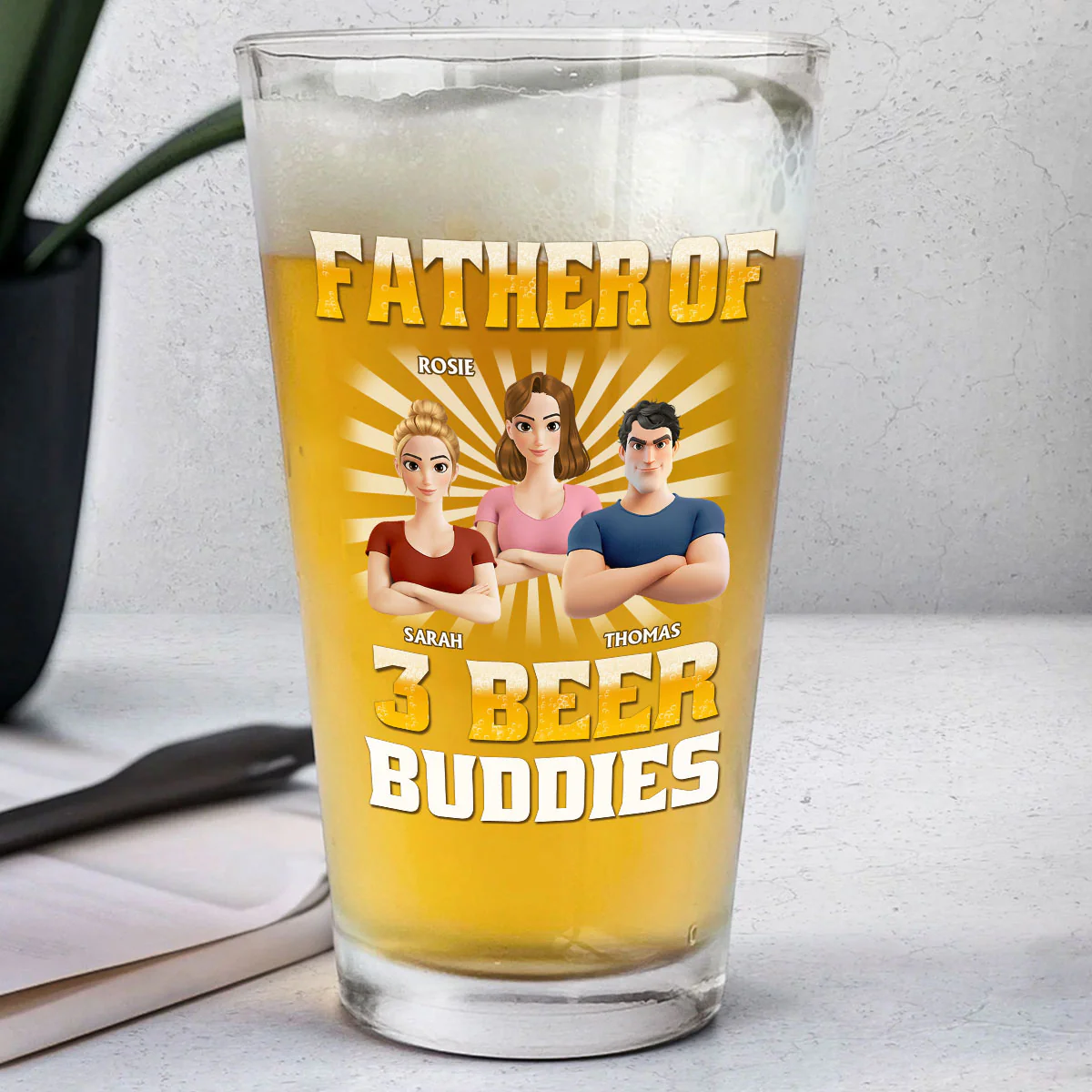 Beer Buddies - Personalized Custom Beer Glass - Image 2