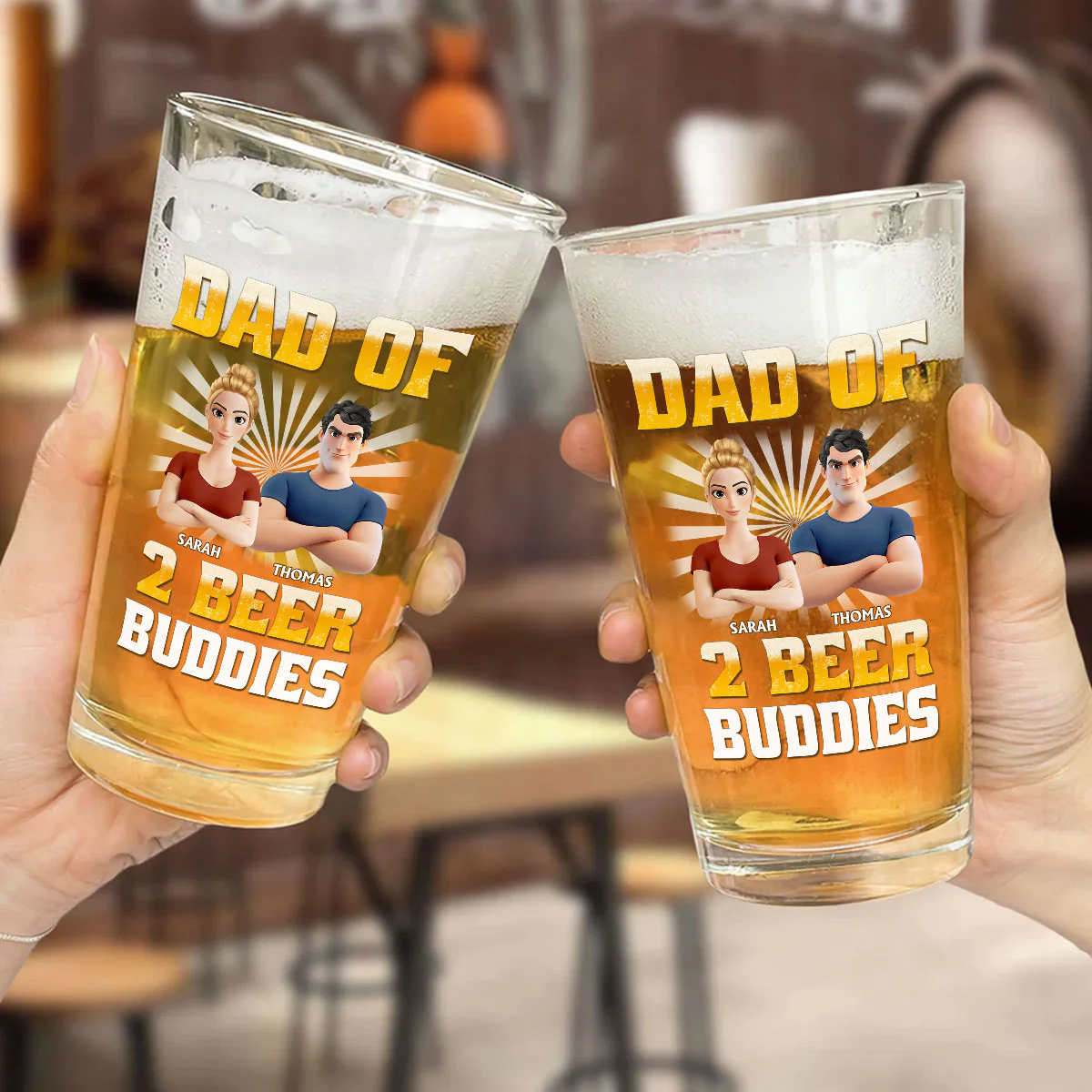 Beer Buddies - Personalized Custom Beer Glass - Image 4