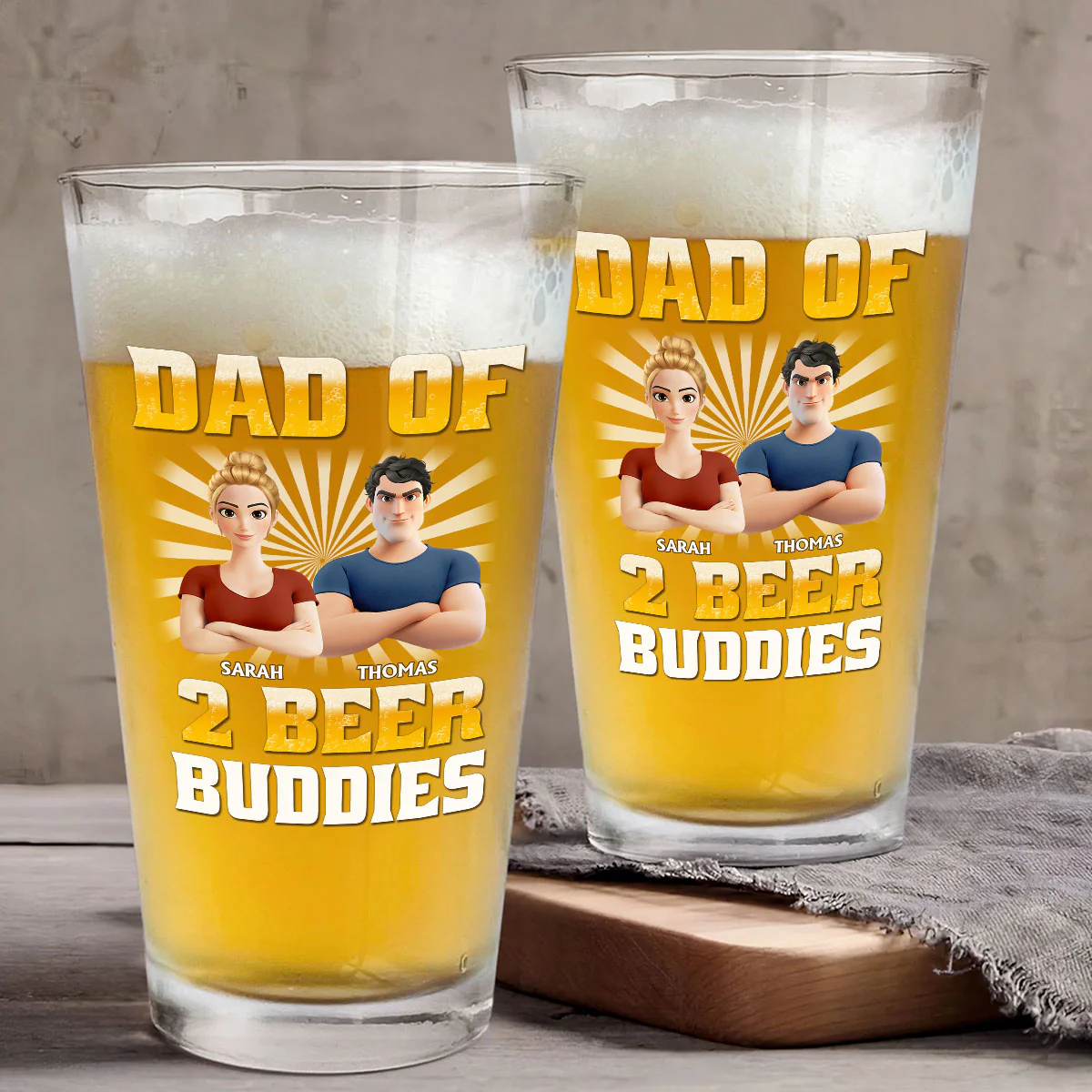 Beer Buddies - Personalized Custom Beer Glass - Image 5