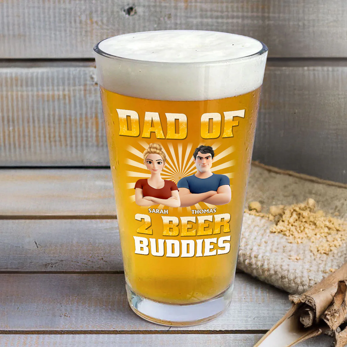 Beer Buddies - Personalized Custom Beer Glass - Image 6