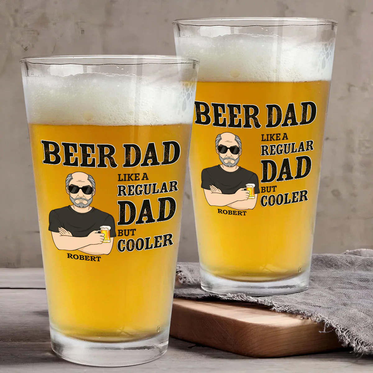Beer Dad - Personalized Custom Beer Glass - Image 3