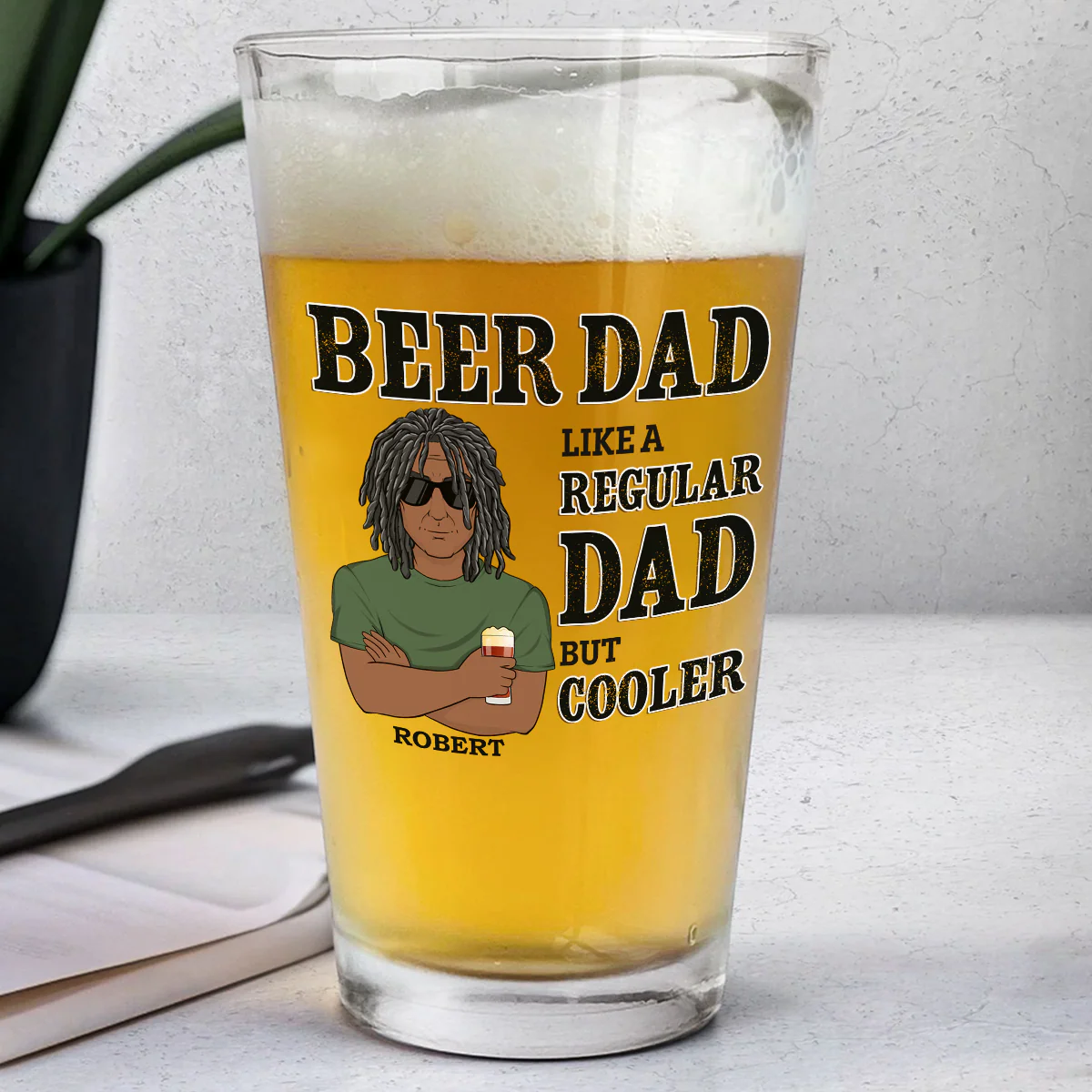 Beer Dad - Personalized Custom Beer Glass - Image 4