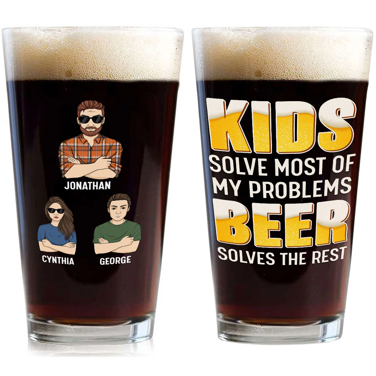 Beer Solve The Rest - Personalized Custom Beer Glass