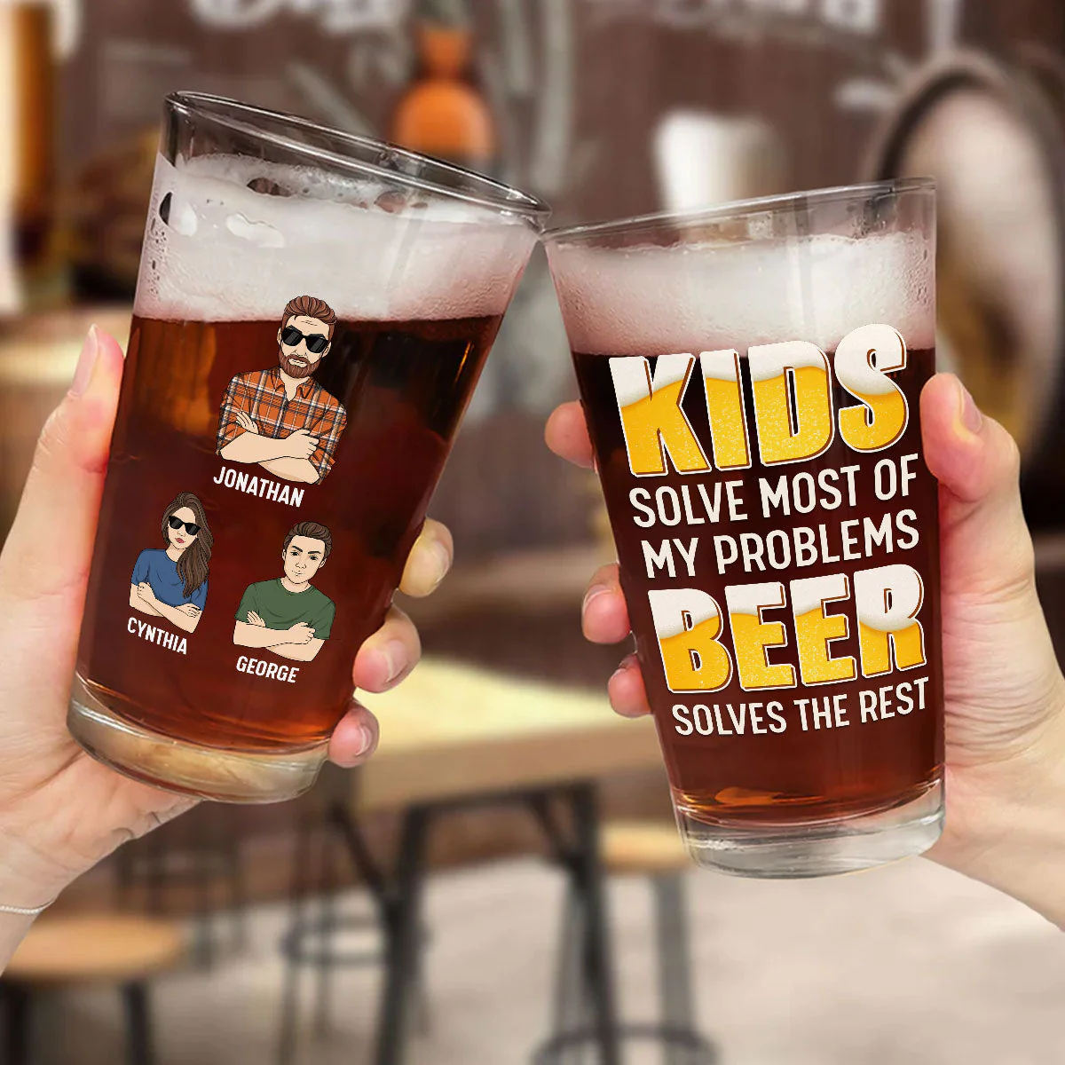 Beer Solve The Rest - Personalized Custom Beer Glass - Image 5
