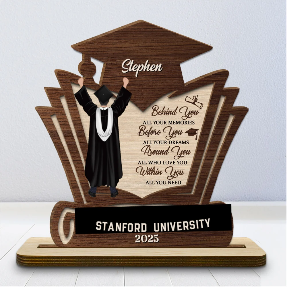 Before You All Your Dreams - Personalized Custom 2-Layer Wood Plaque With Flat Base - Image 6