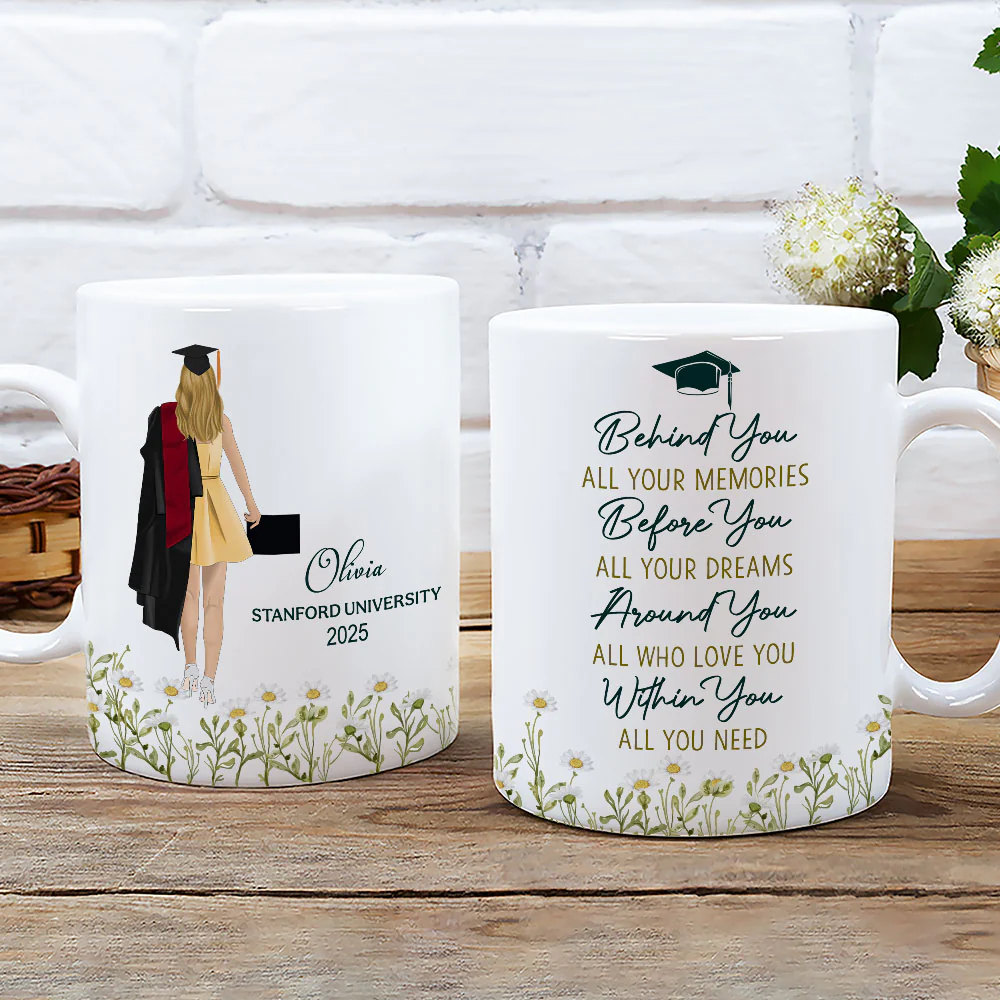 Behind You All Your Memories Before You All Your Dreams - Personalized Custom Coffee Mug - Image 2