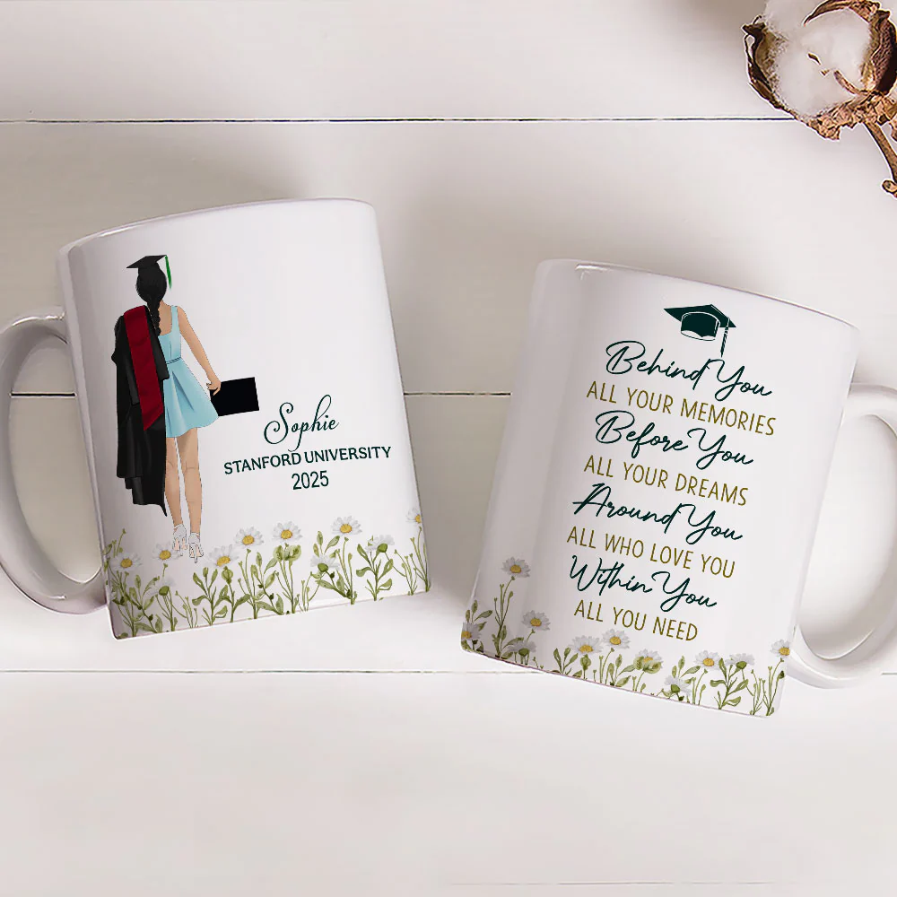 Behind You All Your Memories Before You All Your Dreams - Personalized Custom Coffee Mug - Image 4