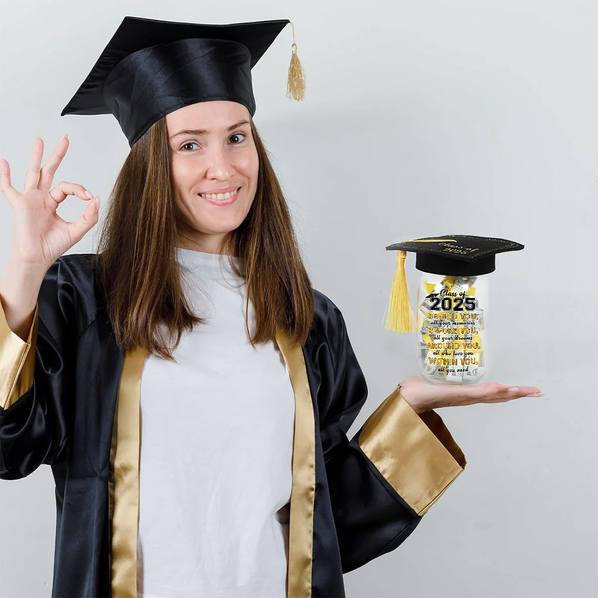Behind You All Your Memories - Personalized Custom Graduation Mason Jar Light - Image 2