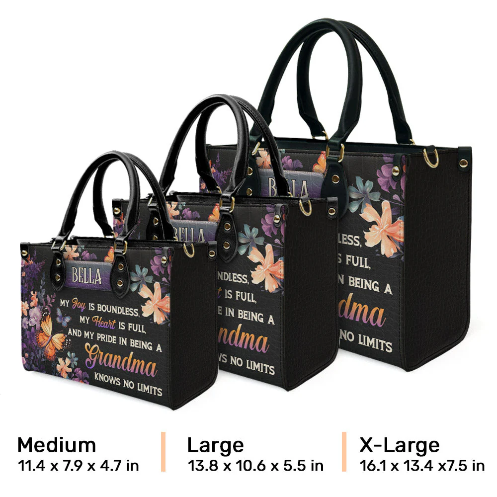 Being A Grandma - Personalized Custom Leather Bag - Image 3