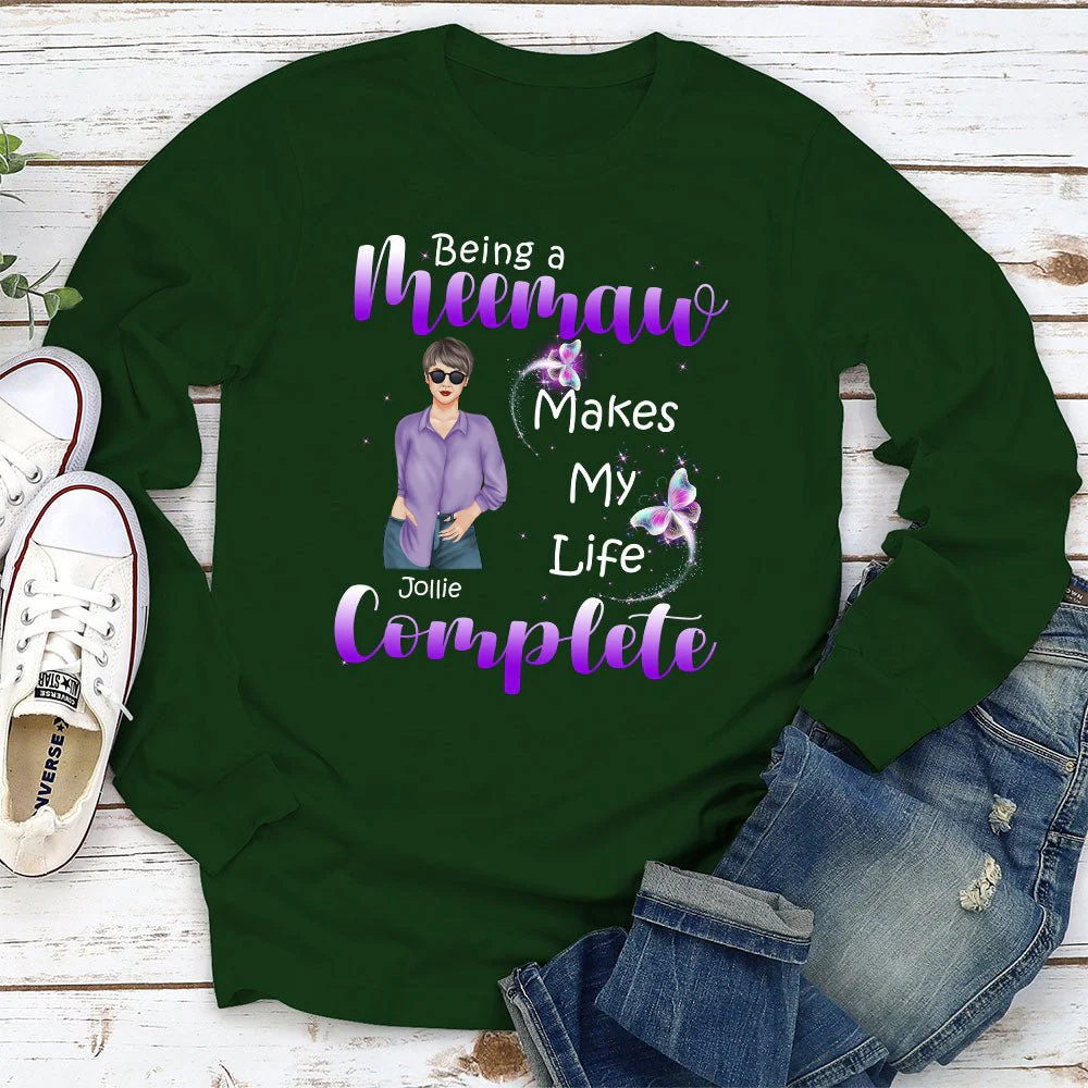 Being A Grandma - Personalized Custom Long Sleeve T-shirt - Image 3