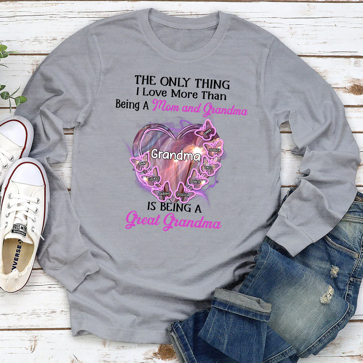 Being A Great Grandma - Personalized Custom Shirt - Image 5