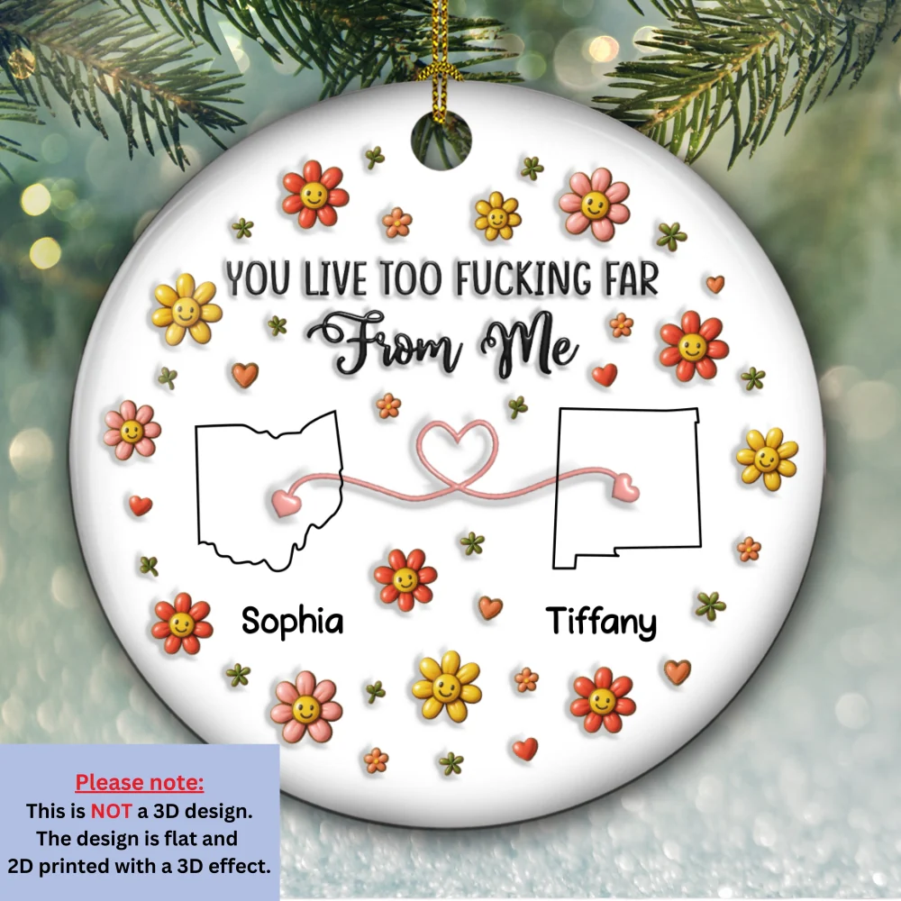 Being Apart Really Sucks Sometimes - Personalized Custom 3D Inflated Effect Ceramic Ornament - Image 5