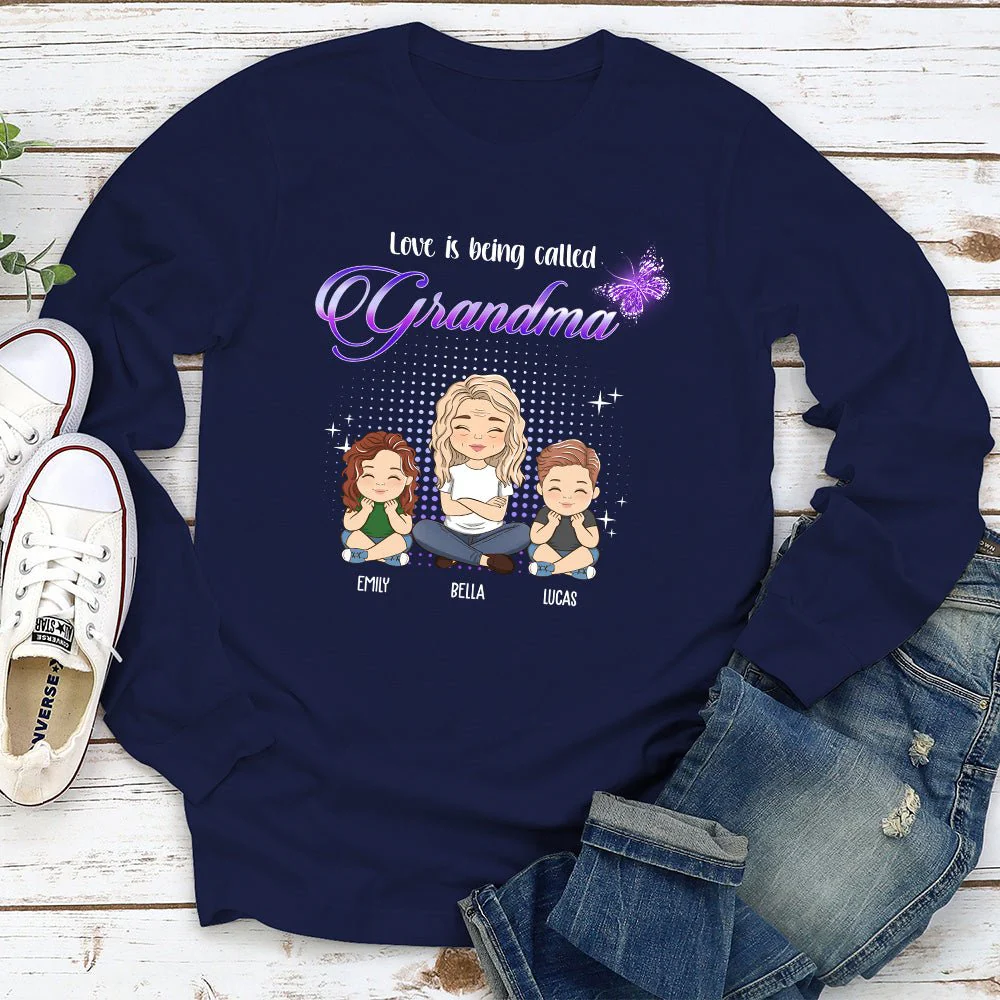 Being Called Grandma - Personalized Custom Long Sleeve T-shirt - Image 3