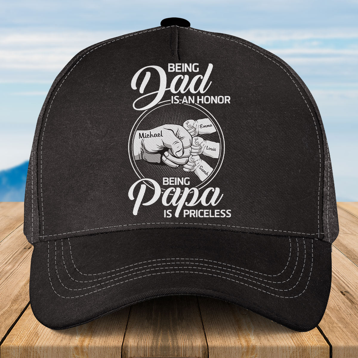 Being Dad Is An Honor - Personalized Classic Cap - Image 6