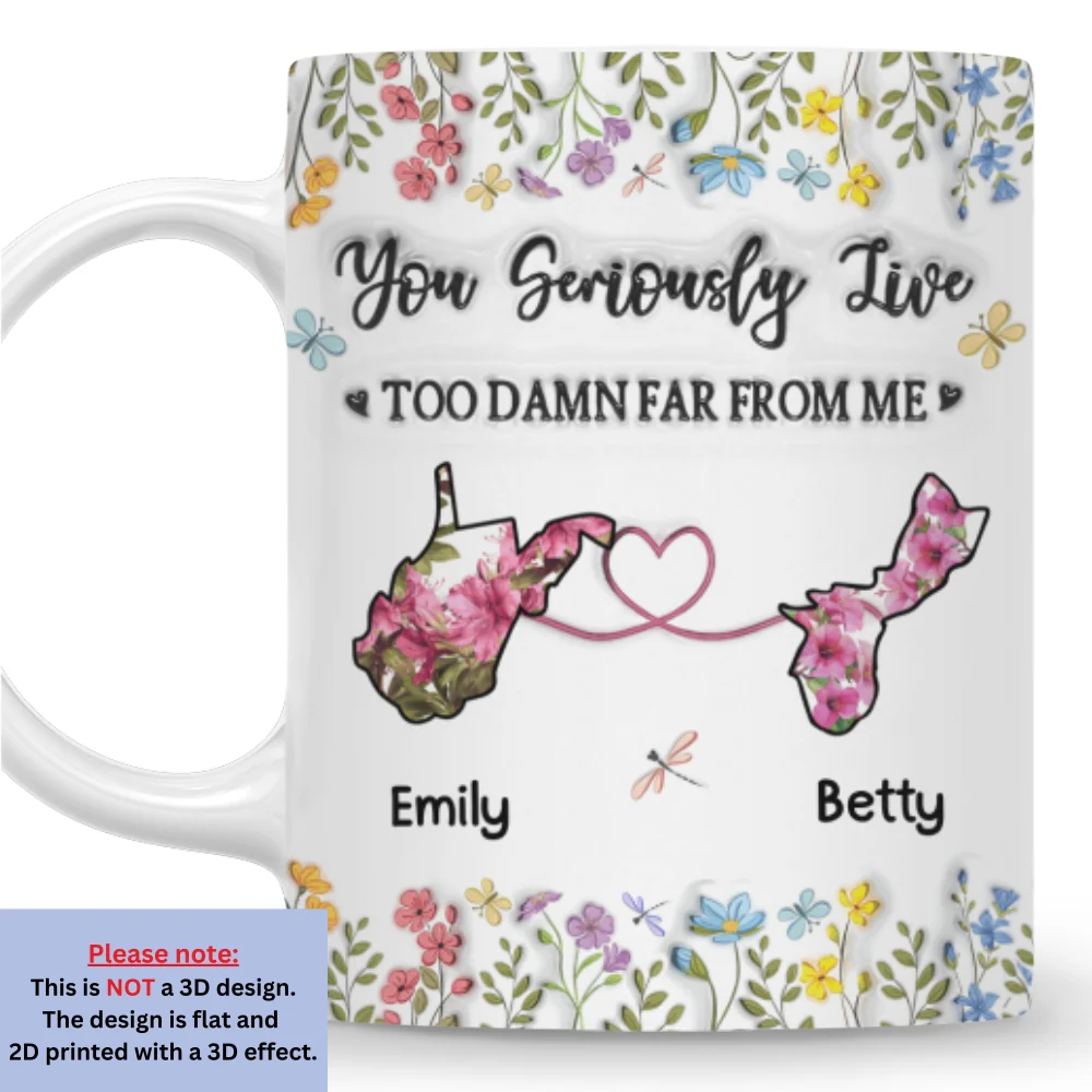 Being Far Is Just Mean - Personalized Custom 3D Inflated Effect Mug - Image 6