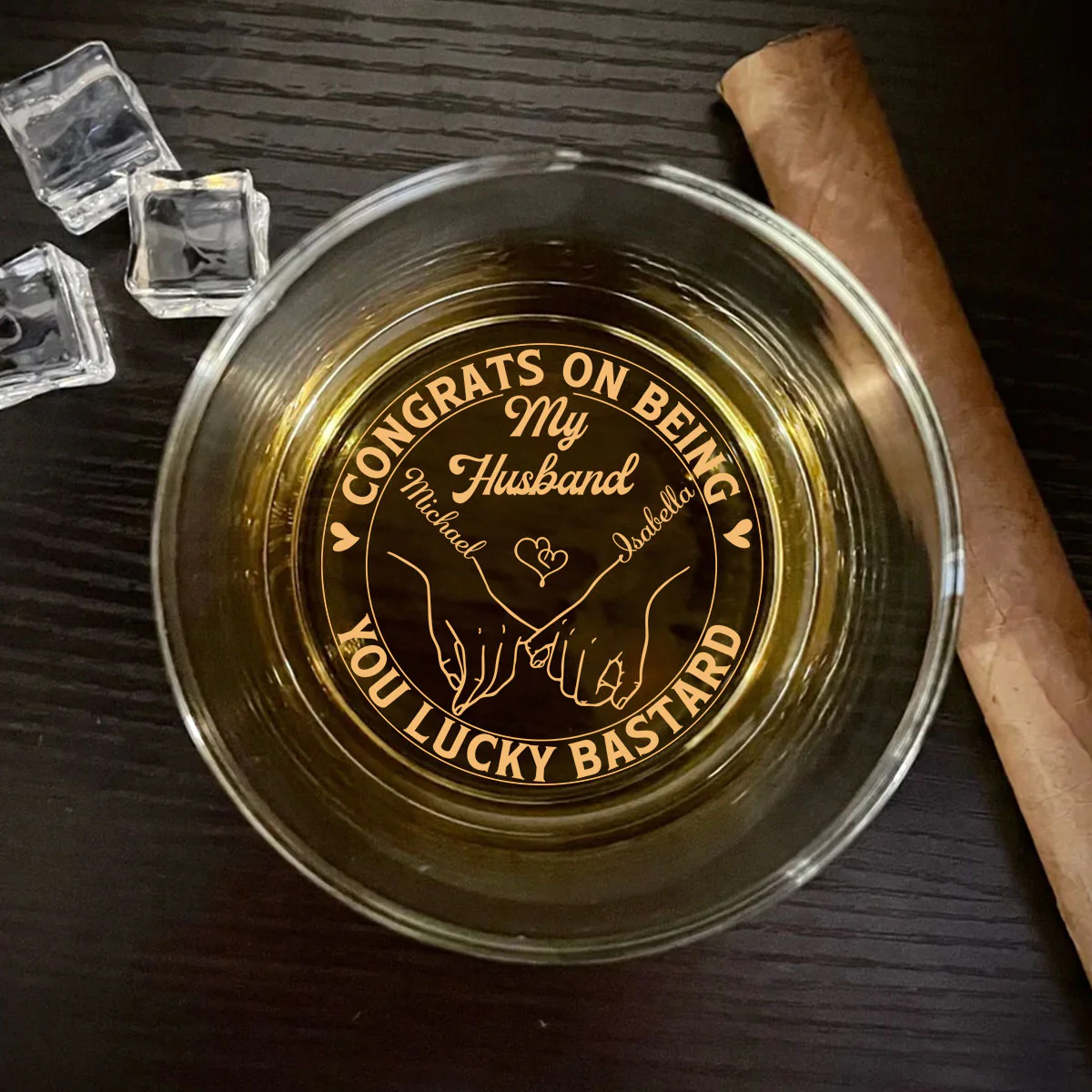 Being My Husband - Personalized Custom Engraved Whiskey Glass - Image 4