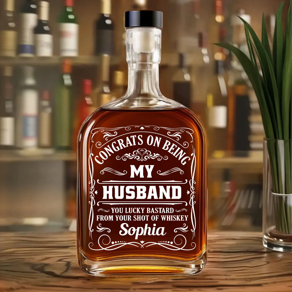 Being My Husband - Personalized Custom Spirits Decanter - Image 3