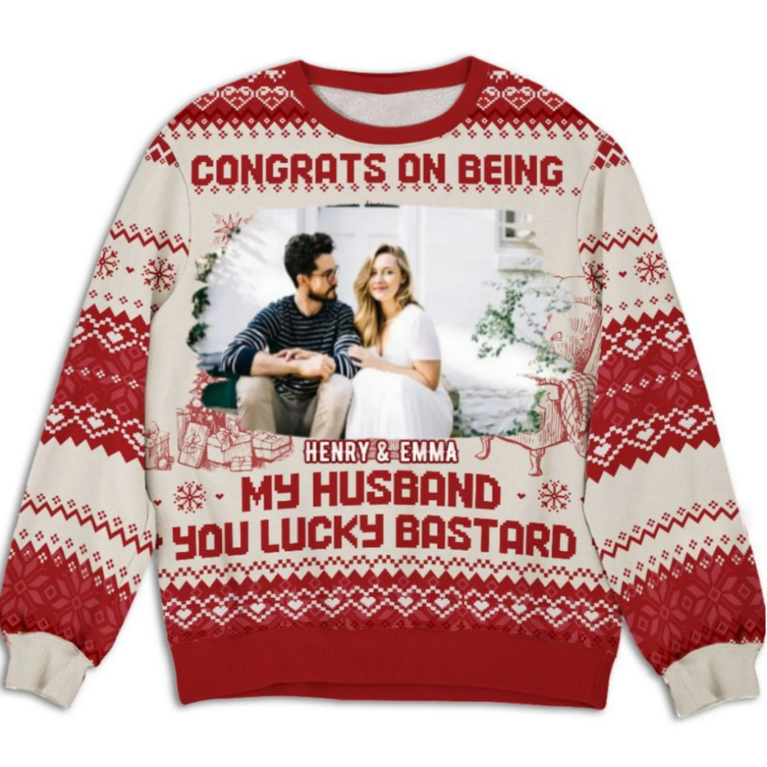 Being My Husband Photo - Personalized Custom All-Over-Print Sweatshirt - Image 2
