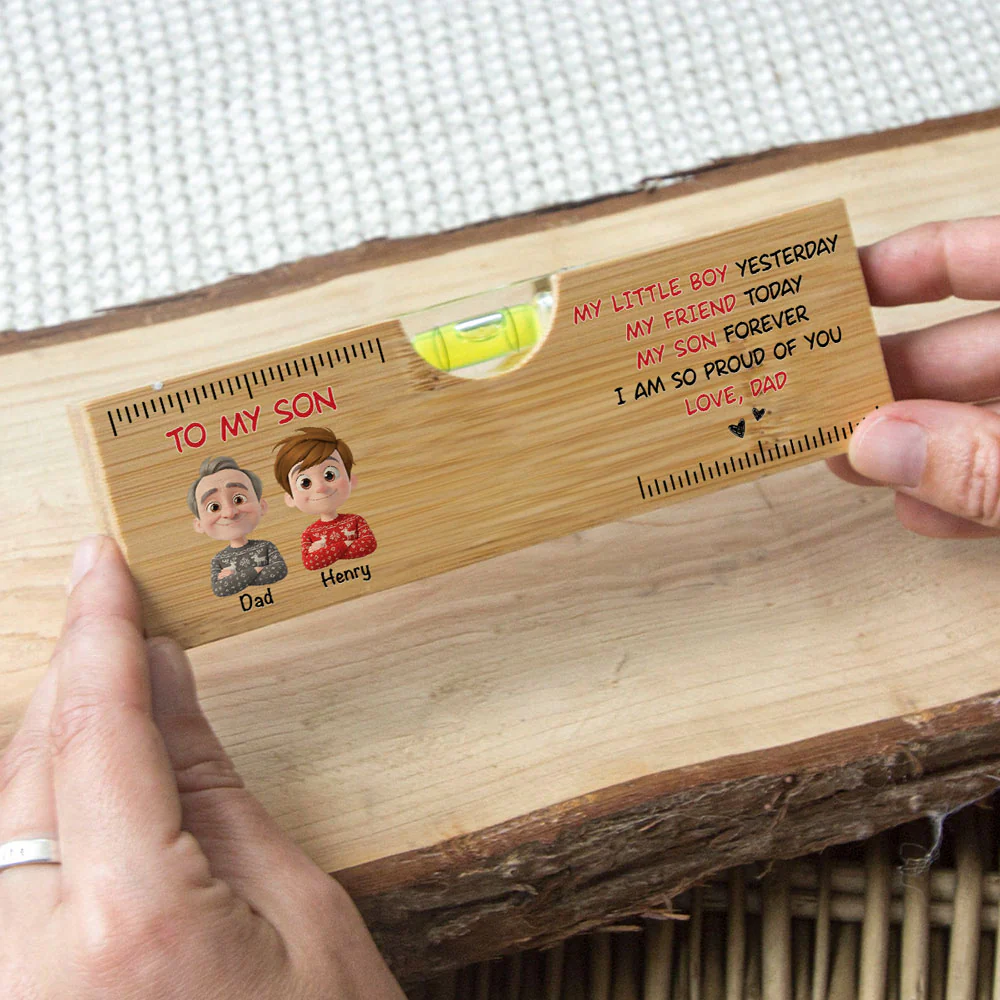Being My Son Forever - Personalized Custom Wooden Spirit Level Bottle Opener - Image 2