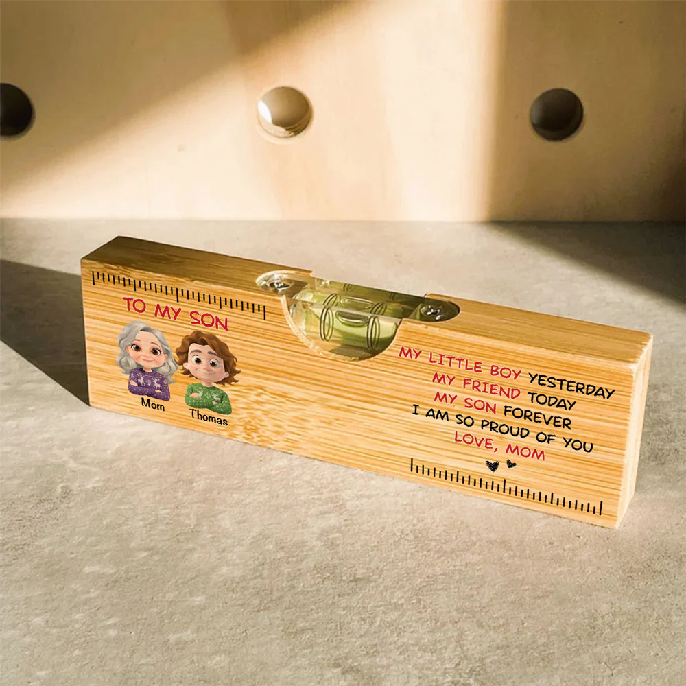 Being My Son Forever - Personalized Custom Wooden Spirit Level Bottle Opener - Image 4