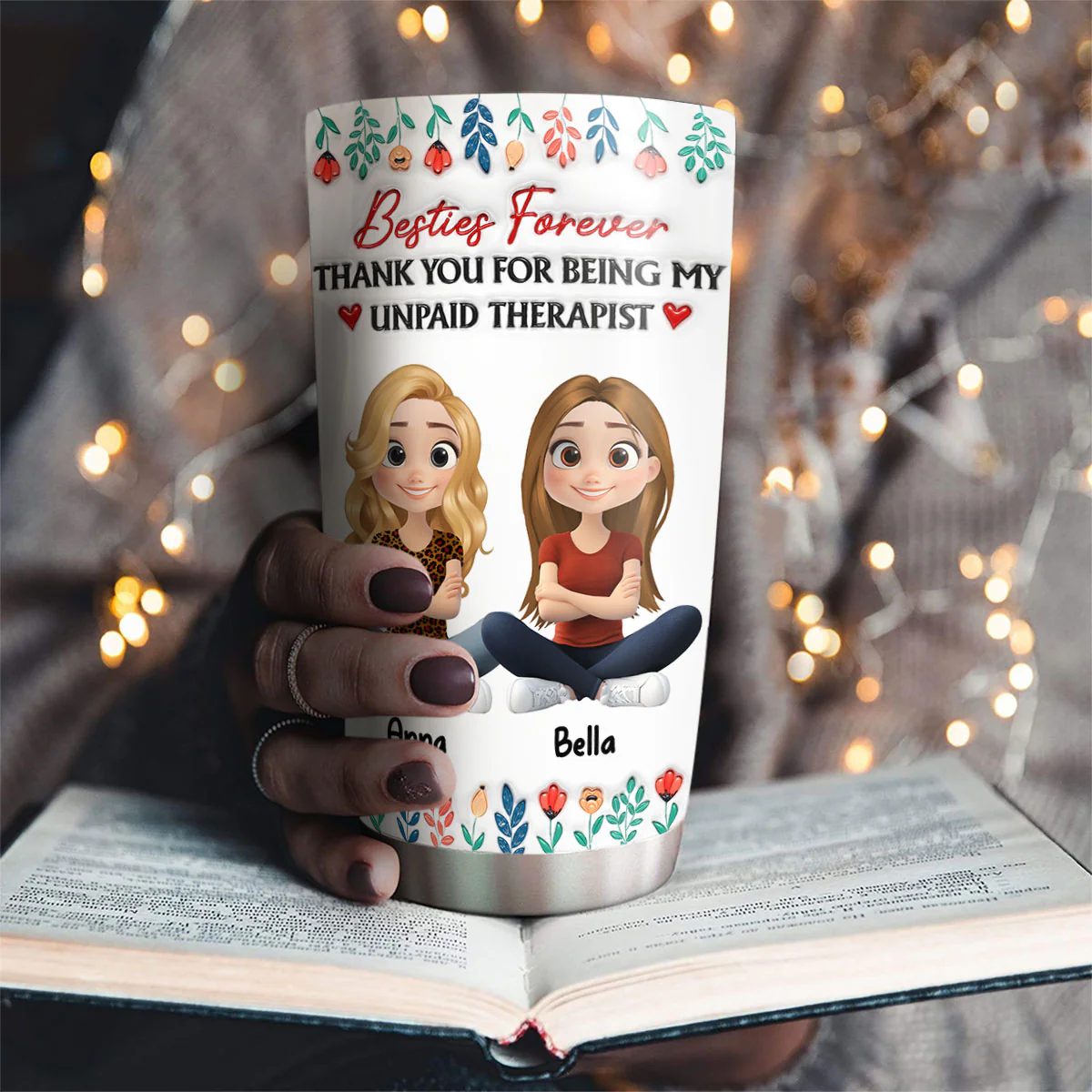 Being My Unpaid Therapist - Personalized Custom 3D Inflated Effect Tumbler - Image 4