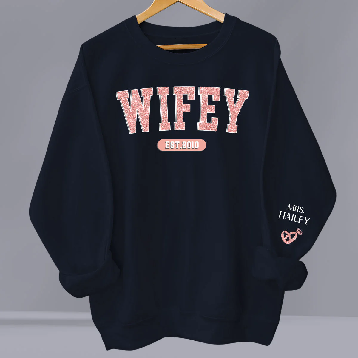 Being Wifey Est - Personalized Custom Long Sleeve T-shirt - Image 2