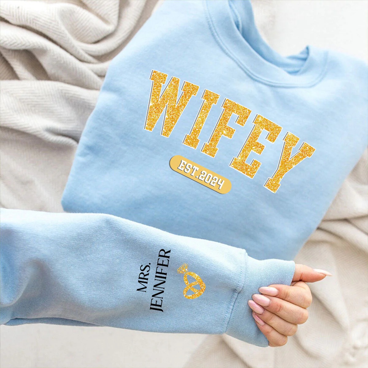 Being Wifey Est - Personalized Custom Sweatshirt - Image 5