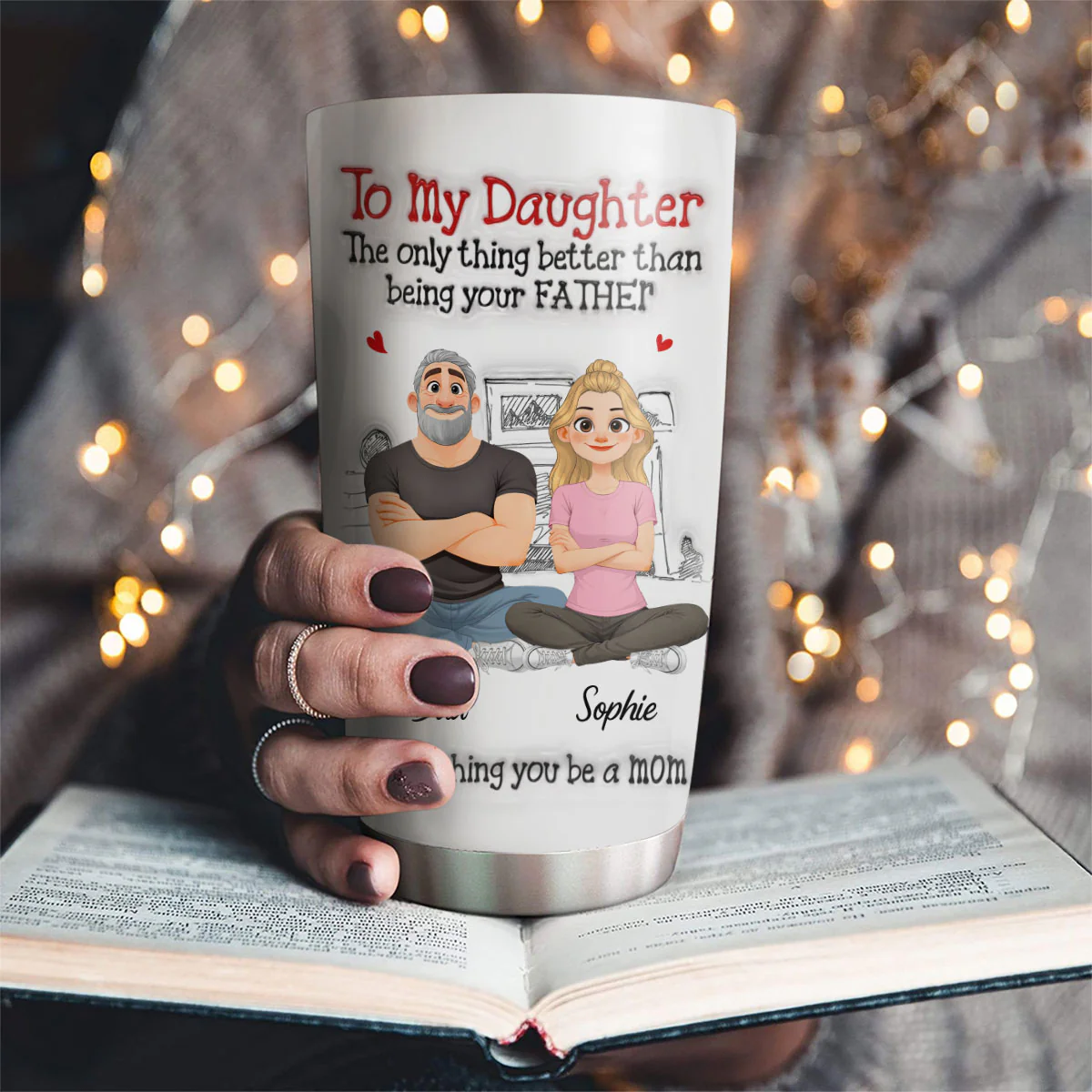Being Your Father - Personalized Custom 3D Inflated Effect Tumbler - Image 3