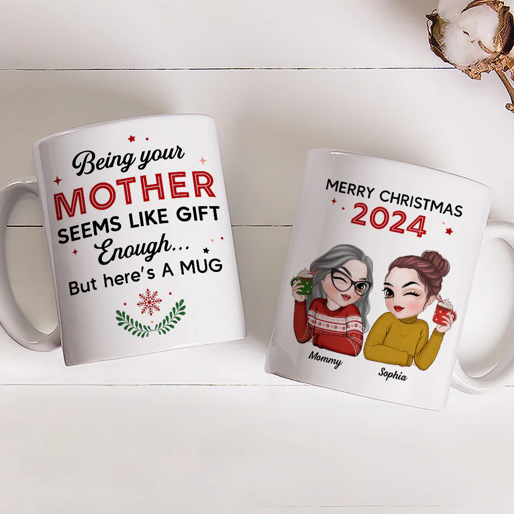 Being Your Mom Is Enough - Personalized Custom Coffee Mug - Image 4