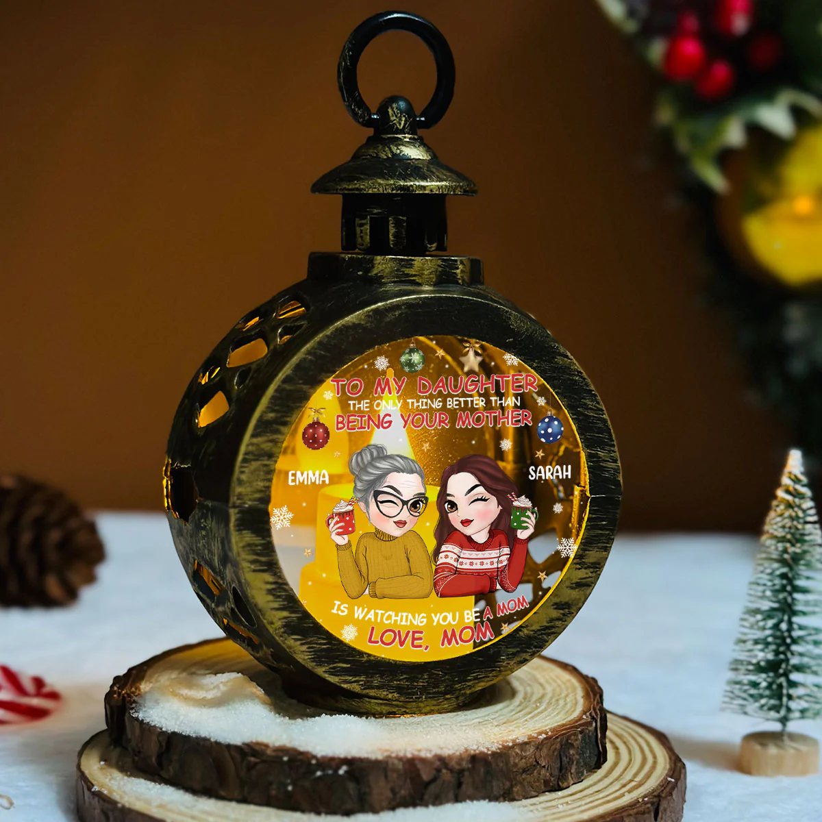 Being Your Mother - Personalized Custom Christmas Lantern - Image 7