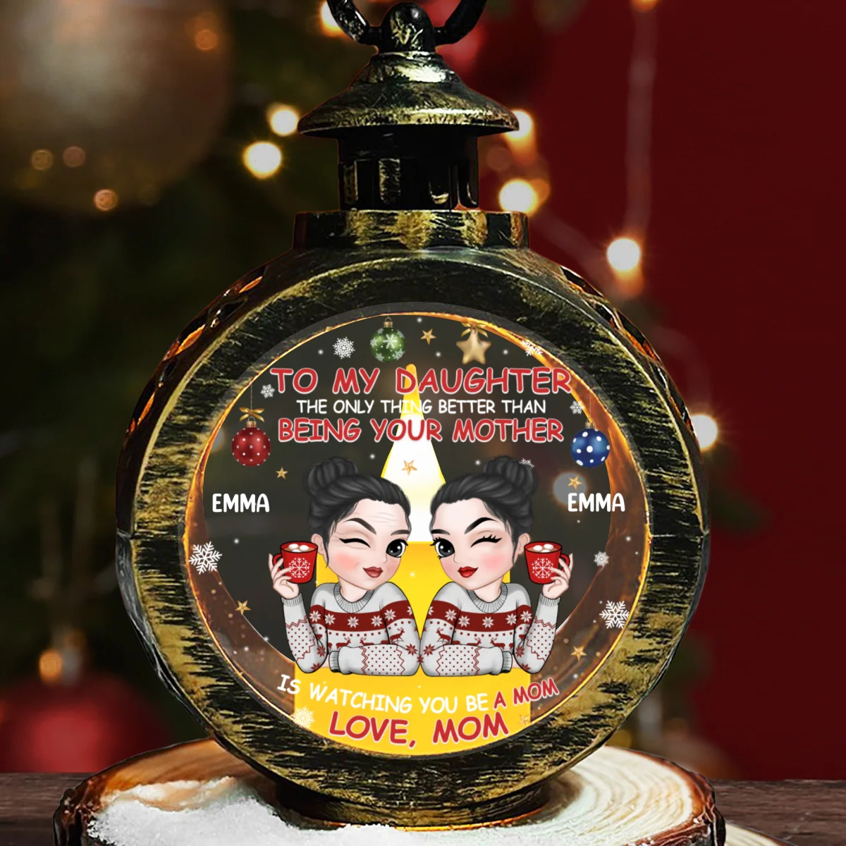 Being Your Mother - Personalized Custom Christmas Lantern - Image 8