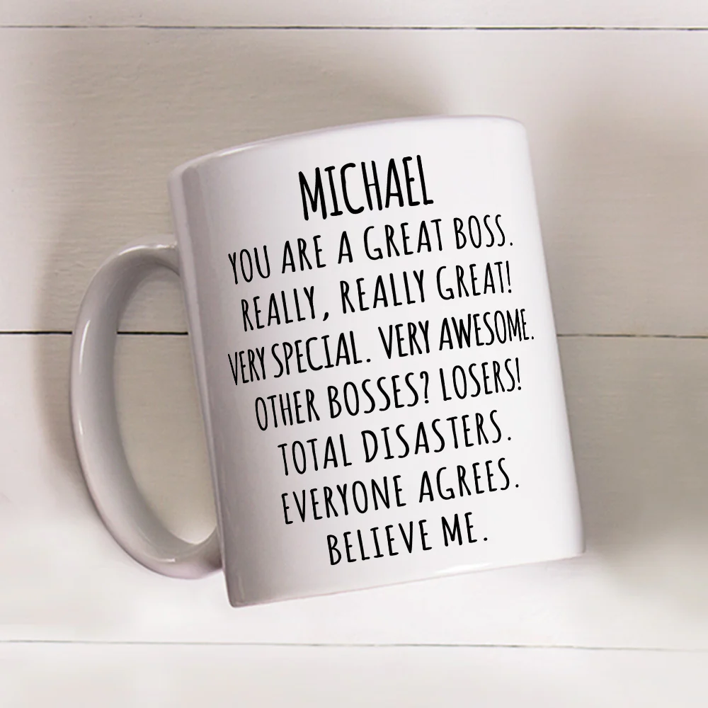 Believe Me You Are A Great Boss - Personalized Custom Coffee Mug - Image 2