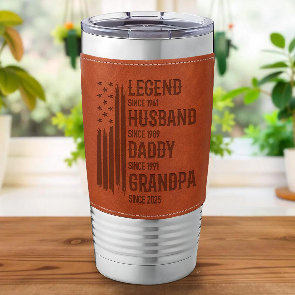 Belongs To Legend - Personalized Custom Engraved Leather Tumbler - Image 2