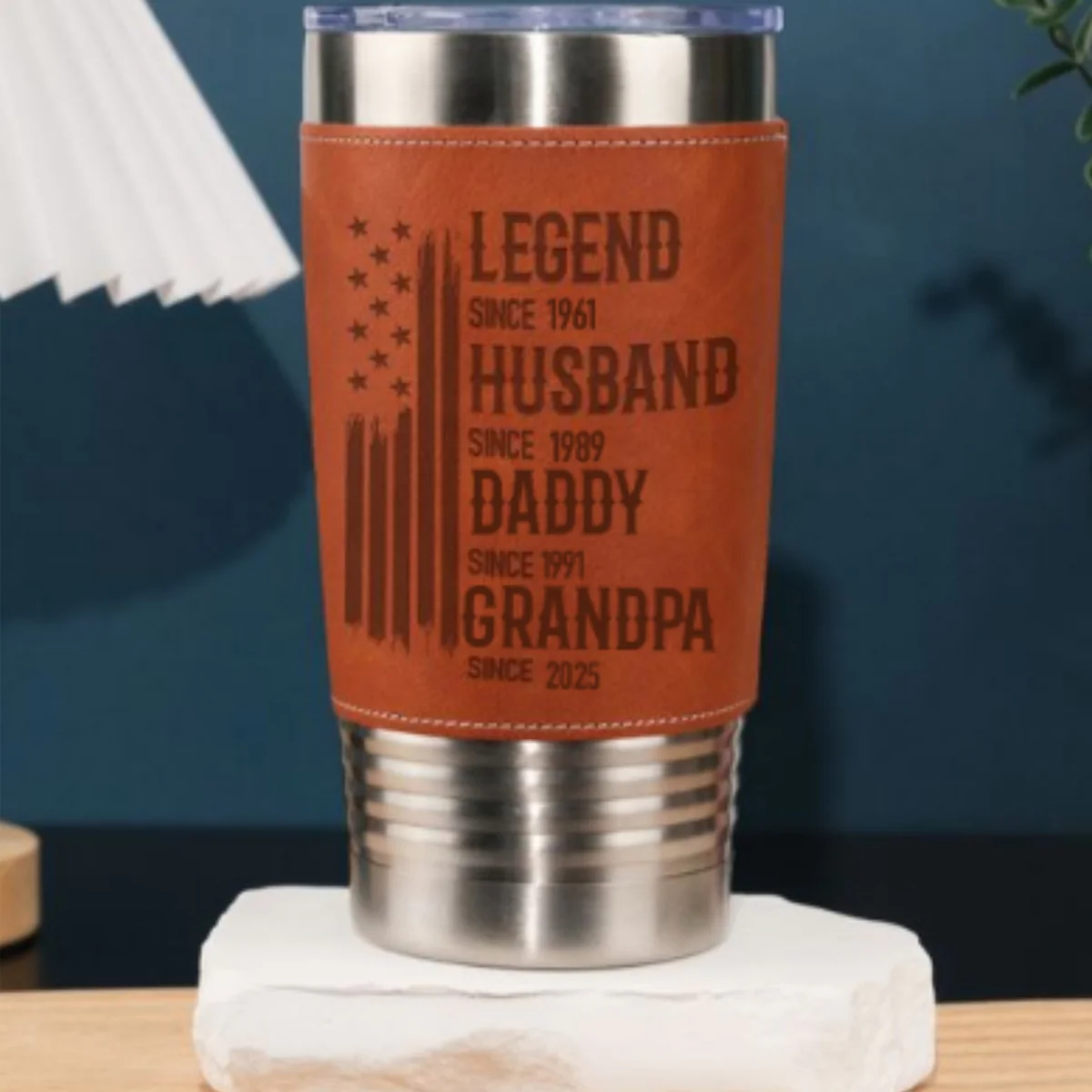 Belongs To Legend - Personalized Custom Engraved Leather Tumbler - Image 7