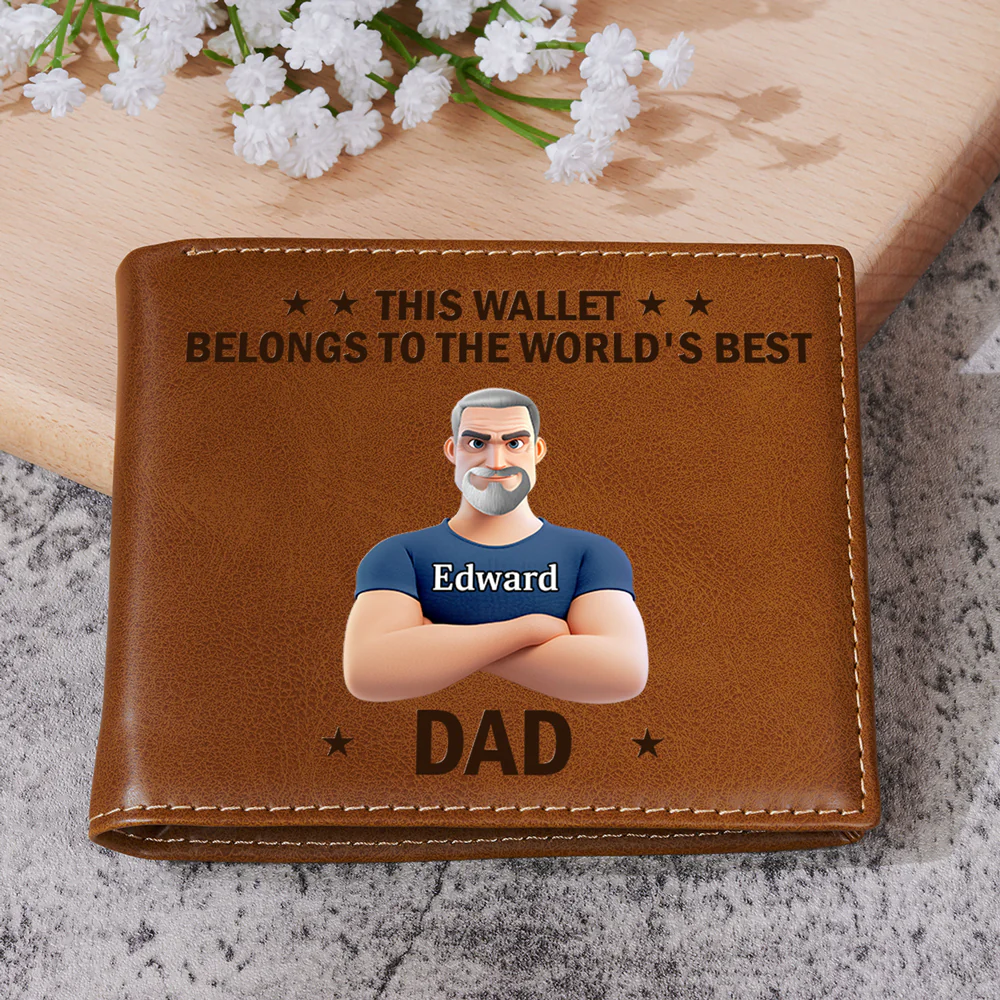 Belongs To The Best Dad - Personalized Custom Printed Men Leather Wallet - Image 2